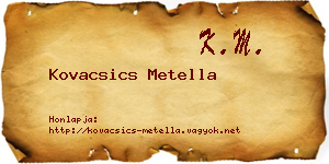 Kovacsics Metella névjegykártya